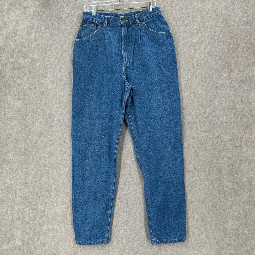 Lee High Waisted Pleated Jeans Womens 14L Blue Tapered Leg Denim Vintage